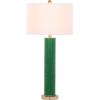 SAFAVIEH Lighting Collection – Set of 2 Ollie Modern Contemporary Cream Faux Woven Leather 32-Inch Table Lamps, LED Bulbs Included, Bedroom Living Room Home Office (LIT4404L-SET2)(Dark Green Faux Alligator – Set of 2)