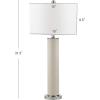 SAFAVIEH Lighting Collection – Set of 2 Ollie Modern Contemporary Cream Faux Woven Leather 32-Inch Table Lamps, LED Bulbs Included, Bedroom Living Room Home Office (LIT4404L-SET2)(Cream Woven – Set of 2)