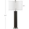 SAFAVIEH Lighting Collection – Set of 2 Ollie Modern Contemporary Cream Faux Woven Leather 32-Inch Table Lamps, LED Bulbs Included, Bedroom Living Room Home Office (LIT4404L-SET2)(Grey Faux Snakeskin – Set of 2)