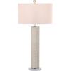 SAFAVIEH Lighting Collection – Set of 2 Ollie Modern Contemporary Cream Faux Woven Leather 32-Inch Table Lamps, LED Bulbs Included, Bedroom Living Room Home Office (LIT4404L-SET2)(Cream Faux Snakeskin – Set of 2)