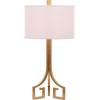 SAFAVIEH Lighting Collection Arabelle Modern Contemporary Greek Key Gold 28-inch Bedroom Living Room Home Office Desk Nightstand Table Lamp Set of 2 (LED Bulbs Included)
