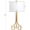SAFAVIEH Lighting Collection Arabelle Modern Contemporary Greek Key Gold 28-inch Bedroom Living Room Home Office Desk Nightstand Table Lamp Set of 2 (LED Bulbs Included)