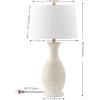 SAFAVIEH Lighting Collection Bentlee Rustic Grey 30-inch Bedroom Living Room Home Office Desk Nightstand Table Lamp Set of 2 (LED Bulbs Included)(Bone)