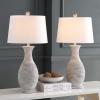 SAFAVIEH Lighting Collection Bentlee Rustic Grey 30-inch Bedroom Living Room Home Office Desk Nightstand Table Lamp Set of 2 (LED Bulbs Included)(Gray)