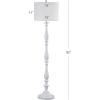 SAFAVIEH Lighting Collection Bessie Farmhouse Candlestick, Metal, White 62-inch Living Room Bedroom Home Office Standing Floor Lamp (LED Bulb Included)