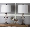 SAFAVIEH Lighting Collection Birdsong Rustic Farmhouse Oil-Rubbed Bronze 28-inch Bedroom Living Room Home Office Desk Nightstand Table Lamp Set of 2 (LED Bulbs Included)