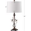 SAFAVIEH Lighting Collection Birdsong Rustic Farmhouse Oil-Rubbed Bronze 28-inch Bedroom Living Room Home Office Desk Nightstand Table Lamp Set of 2 (LED Bulbs Included)