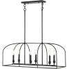 SAFAVIEH Lighting Collection Bryndan Black 6-Light Adjustable Chandelier Linear Light Fixture, Ideal for Dining Room, Kitchen Island, Foyer, Entryway (LED Bulbs Included)
