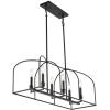 SAFAVIEH Lighting Collection Bryndan Black 6-Light Adjustable Chandelier Linear Light Fixture, Ideal for Dining Room, Kitchen Island, Foyer, Entryway (LED Bulbs Included)