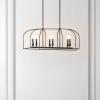 SAFAVIEH Lighting Collection Bryndan Black 6-Light Adjustable Chandelier Linear Light Fixture, Ideal for Dining Room, Kitchen Island, Foyer, Entryway (LED Bulbs Included)