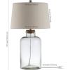 SAFAVIEH Lighting Collection Caden Clear Glass 28-inch Bedroom Living Room Home Office Desk Nightstand Table Lamp Set of 2 (LED Bulbs Included)