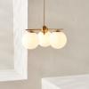 SAFAVIEH Lighting Collection Cantrys Mid-Century Modern Retro Gold/White Orb Chandelier