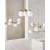 SAFAVIEH Lighting Collection Cantrys Mid-Century Modern Retro Gold/White Orb Chandelier