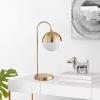 SAFAVIEH Lighting Collection Cappi Modern Black Orb 21-inch Bedroom Living Room Home Office Desk Dorm Study Nightstand Task Table Lamp (LED Bulb Included)(Brass)