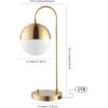SAFAVIEH Lighting Collection Cappi Modern Black Orb 21-inch Bedroom Living Room Home Office Desk Dorm Study Nightstand Task Table Lamp (LED Bulb Included)(Brass)