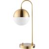 SAFAVIEH Lighting Collection Cappi Modern Black Orb 21-inch Bedroom Living Room Home Office Desk Dorm Study Nightstand Task Table Lamp (LED Bulb Included)(Brass)