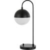 SAFAVIEH Lighting Collection Cappi Modern Black Orb 21-inch Bedroom Living Room Home Office Desk Dorm Study Nightstand Task Table Lamp (LED Bulb Included)(Black)