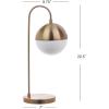 SAFAVIEH Lighting Collection Cappi Modern Black Orb 21-inch Bedroom Living Room Home Office Desk Dorm Study Nightstand Task Table Lamp (LED Bulb Included)(Brass – with USB)
