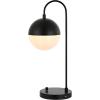 SAFAVIEH Lighting Collection Cappi Modern Black Orb 21-inch Bedroom Living Room Home Office Desk Dorm Study Nightstand Task Table Lamp (LED Bulb Included)(Black – with USB)