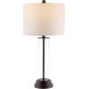 SAFAVIEH Lighting Collection Cassian Modern Contemporary Farmhouse Clear Glass 26-inch Bedroom Living Room Home Office Desk Nightstand Table Lamp (LED Bulb Included)(Clear/Bronze)