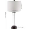 SAFAVIEH Lighting Collection Cassian Modern Contemporary Farmhouse Clear Glass 26-inch Bedroom Living Room Home Office Desk Nightstand Table Lamp (LED Bulb Included)(Clear/Bronze)