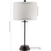 SAFAVIEH Lighting Collection Cassian Modern Contemporary Farmhouse Clear Glass 26-inch Bedroom Living Room Home Office Desk Nightstand Table Lamp (LED Bulb Included)(Clear/Bronze)