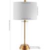 SAFAVIEH Lighting Collection Cassian Modern Contemporary Farmhouse Clear Glass 26-inch Bedroom Living Room Home Office Desk Nightstand Table Lamp (LED Bulb Included)(Clear/Brass)