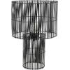 SAFAVIEH Lighting Collection Elara Rattan Natural 25-inch Table Lamp (LED Bulb Included)(Black)
