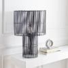 SAFAVIEH Lighting Collection Elara Rattan Natural 25-inch Table Lamp (LED Bulb Included)(Black)