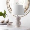 SAFAVIEH Lighting Collection Everlee Modern Contemporary Ivory Ceramic Double Gourd 22-inch Bedroom Living Room Home Office Desk Nightstand Table Lamp (LED Bulb Included)(Ivory)