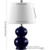 SAFAVIEH Lighting Collection Everlee Modern Contemporary Ivory Ceramic Double Gourd 22-inch Bedroom Living Room Home Office Desk Nightstand Table Lamp (LED Bulb Included)(Navy)