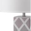 SAFAVIEH Lighting Collection Garden Lattice Trellis Modern Contemporary Navy 27-inch Bedroom Living Room Home Office Desk Nightstand Table Lamp Set of 2 (LED Bulbs Included)(Grey – Set of 2)