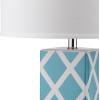 SAFAVIEH Lighting Collection Garden Lattice Trellis Modern Contemporary Navy 27-inch Bedroom Living Room Home Office Desk Nightstand Table Lamp Set of 2 (LED Bulbs Included)(Light Blue – Set of 2)