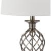 SAFAVIEH Lighting Collection Lattice Urn Farmhouse Nickel 27-inch Bedroom Living Room Home Office Desk Nightstand Table Lamp Set of 2 (LED Bulbs Included)