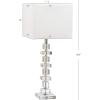 SAFAVIEH Lighting Collection Modern Deco 28-inch Bedroom Living Room Home Office Desk Nightstand Table Lamp Set of 2 (LED Bulbs Included)(Clear/Chrome)