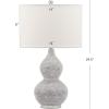 SAFAVIEH Lighting Collection Nicole Modern Silver Bead Base/ Black Shade 25-inch Bedroom Living Room Home Office Desk Nightstand Table Lamp Set of 2 (LED Bulbs Included)(Silver/White – Set of 2)