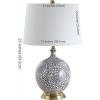 SAFAVIEH Lighting Collection Orianna Floral Blue/ White 25-inch Bedroom Living Room Home Office Desk Nightstand Table Lamp (LED Bulb Included)