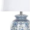 SAFAVIEH Lighting Collection Paige Blue/ White Ginger Jar Chinoiserie 29-inch Bedroom Living Room Home Office Desk Nightstand Table Lamp (LED Bulb Included)