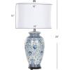 SAFAVIEH Lighting Collection Paige Blue/ White Ginger Jar Chinoiserie 29-inch Bedroom Living Room Home Office Desk Nightstand Table Lamp (LED Bulb Included)