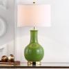 SAFAVIEH Lighting Collection Paris Modern Royal Blue Ceramic 28-inch Bedroom Living Room Home Office Desk Nightstand Table Lamp (LED Bulb Included)(Green)
