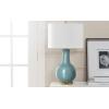 SAFAVIEH Lighting Collection Paris Modern Royal Blue Ceramic 28-inch Bedroom Living Room Home Office Desk Nightstand Table Lamp (LED Bulb Included)(Light Blue)