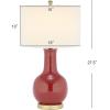 SAFAVIEH Lighting Collection Paris Modern Royal Blue Ceramic 28-inch Bedroom Living Room Home Office Desk Nightstand Table Lamp (LED Bulb Included)(Red)