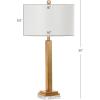 SAFAVIEH Lighting Collection Perri Farmhouse Gold/ Crystal Base 30-inch Bedroom Living Room Home Office Desk Nightstand Table Lamp Set of 2 (LED Bulbs Included)