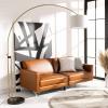 SAFAVIEH Lighting Collection Polaris Contemporary Modern Farmhouse Antique Brass/ Black 84-inch Living Room Bedroom Home Office Arc Floor Lamp (LED Bulb Included)