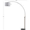 SAFAVIEH Lighting Collection Polaris Contemporary Modern Farmhouse Antique Brass/ Black 84-inch Living Room Bedroom Home Office Arc Floor Lamp (LED Bulb Included)