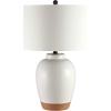 SAFAVIEH Lighting Collection Portcia Speckled Ivory Glaze 27-inch Bedroom Living Room Home Office Desk Nightstand Table Lamp (LED Bulb Included)