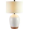 SAFAVIEH Lighting Collection Portcia Speckled Ivory Glaze 27-inch Bedroom Living Room Home Office Desk Nightstand Table Lamp (LED Bulb Included)