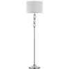 SAFAVIEH Lighting Collection Riga Clear Crystal/ Chrome 60-inch Living Room Bedroom Home Office Standing Floor Lamp (LED Bulb Included)