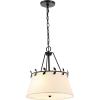 SAFAVIEH Lighting Collection Samora Farmhouse White/Black 3-Light Adjustable Pendant Chandelier Hanging Light Fixture, Ideal for Dining Room, Kitchen Island, Foyer, Entryway (LED Bulbs Included)