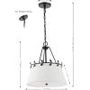 SAFAVIEH Lighting Collection Samora Farmhouse White/Black 3-Light Adjustable Pendant Chandelier Hanging Light Fixture, Ideal for Dining Room, Kitchen Island, Foyer, Entryway (LED Bulbs Included)